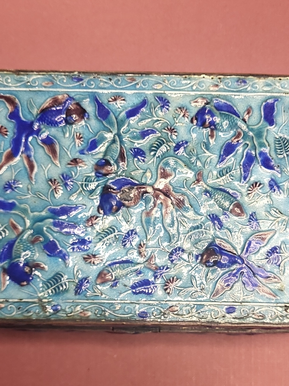 Blue Floral Enamel Women’s Accessory Box